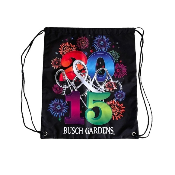 2015 Busch Gardens Tampa Bay Florida Drawstring Backpack Bag - Picture 1 of 16